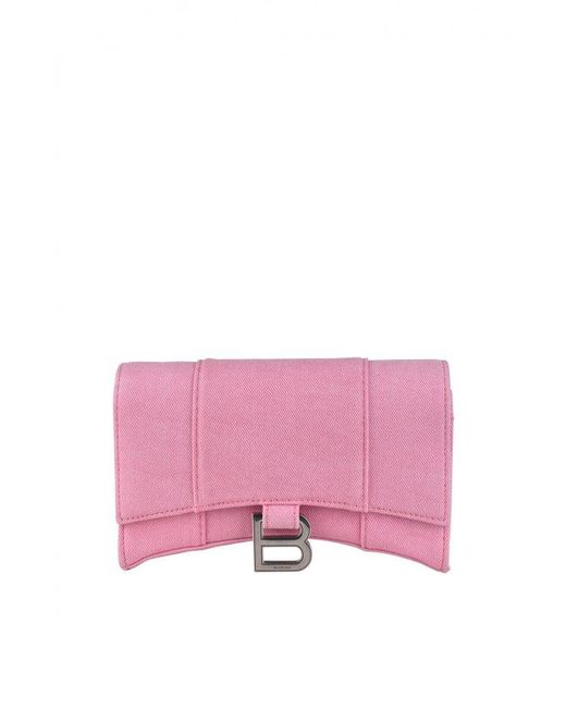 Billetera de reloj de arena de en la cadena Balenciaga de color Pink