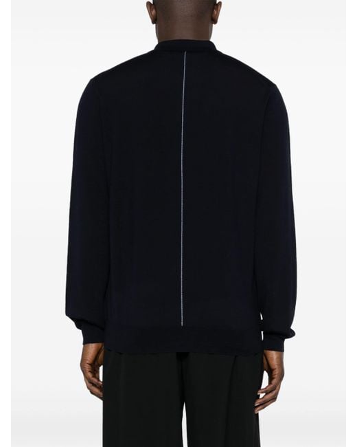 Lanvin Blue Merinos Polo Clothing for men