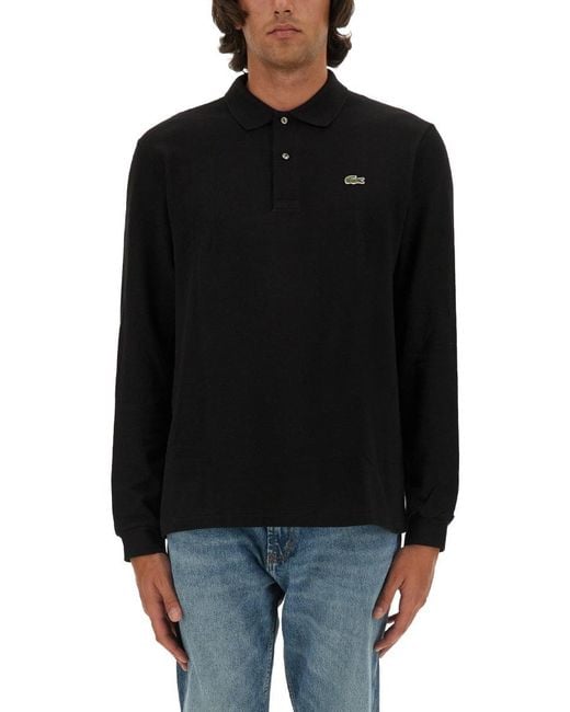 Lacoste Black Polo With Logo for men