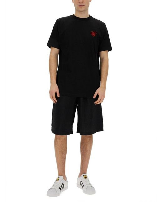 FAMILY FIRST Black Bermuda With Logo for men