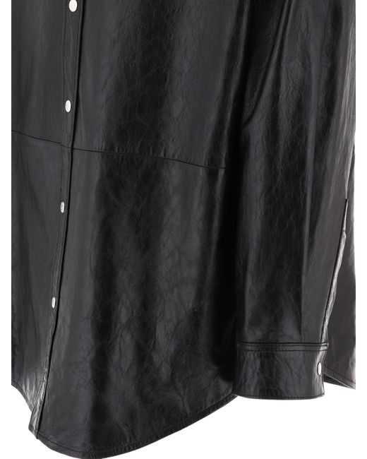 Acne Leder -Overshirtjacke in Black für Herren