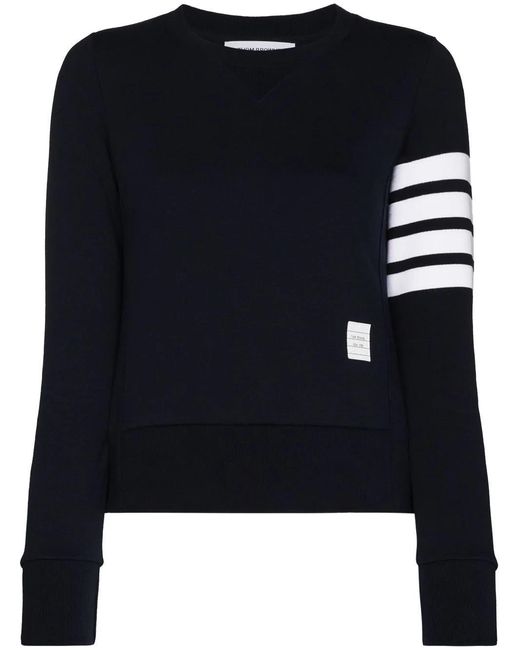 4 bar de algodón de algodón sudadera Thom Browne de color Black