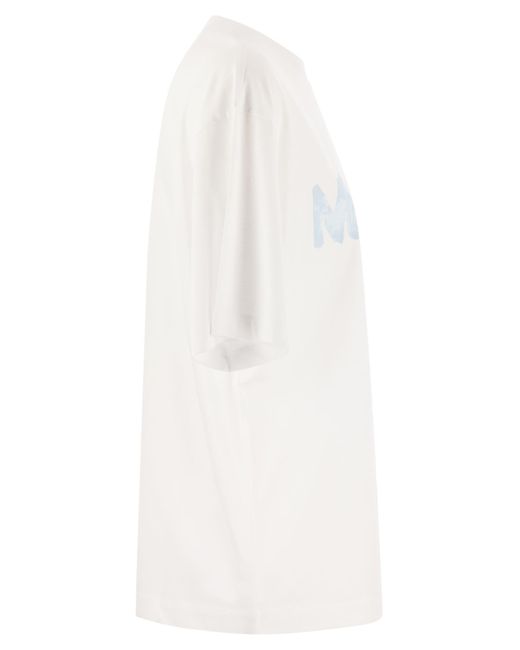 Camiseta de jersey de algodón con estampado Marni de color White