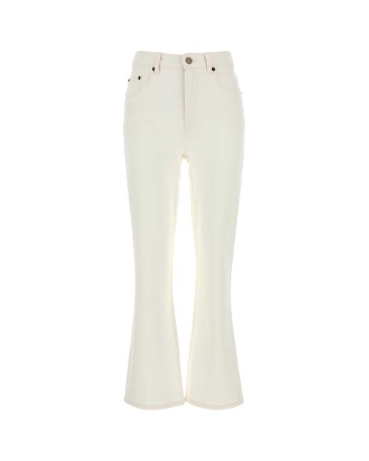 Tory Burch White Stretch Denim Jeans