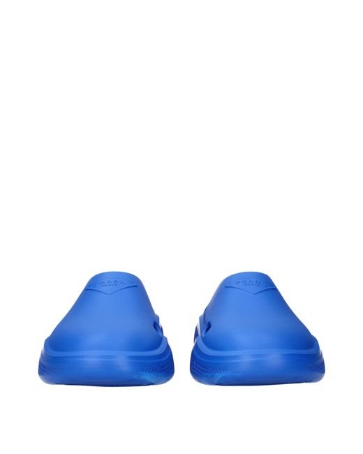 Prada Blue Slippers And Clogs Mellow Rubber/Light