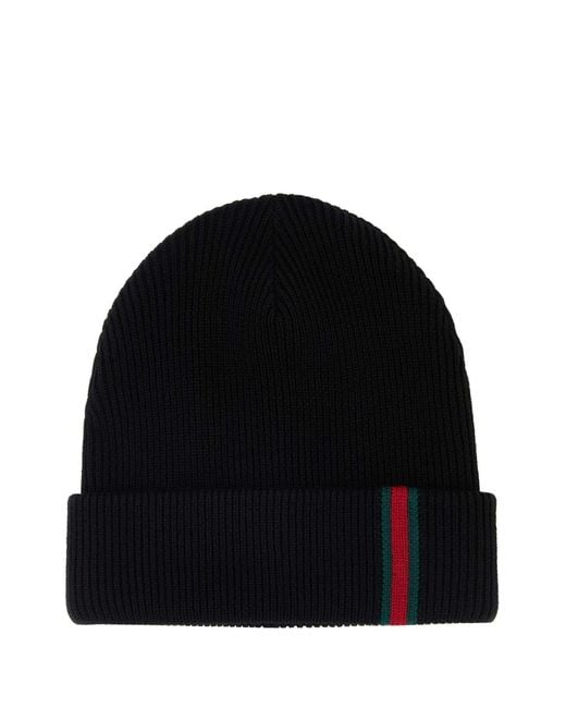 Gucci Black Wool Beanie Hat