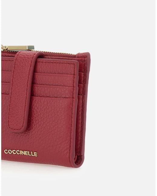 Coccinelle Kokcinelle Metallic Soft Sangria Red Wallet