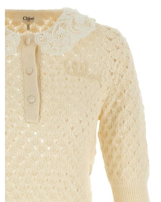 Chloé White Chloã Pointelle Knit