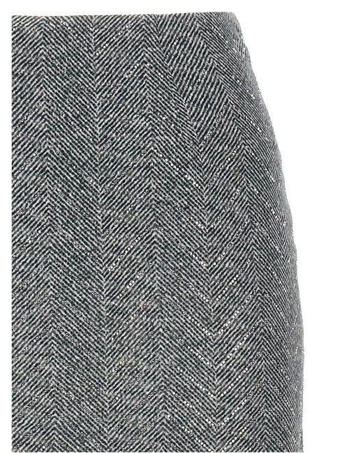 Ermanno Scervino Rhinestone Rok in het Gray
