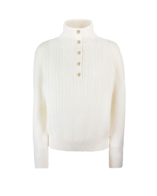 A.P.C. White Thea Ecru Pullover Sweater