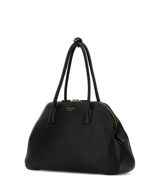Prada Black Leather Medium Shopping Bag