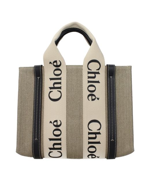 Chloé Metallic Chloé Borse A Mano Woody Donna Tessuto/Nero