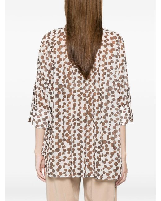 Trame Auree White Printed Cotton Blouse