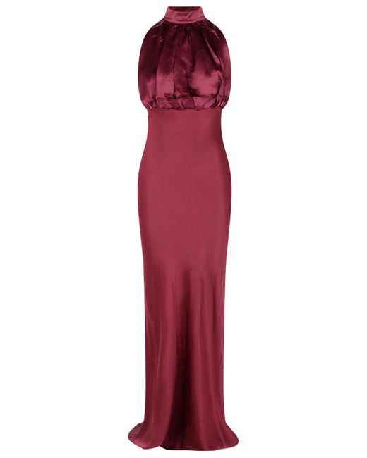 ROTATE BIRGER CHRISTENSEN Red Kalina' Burgundy Silk Dress