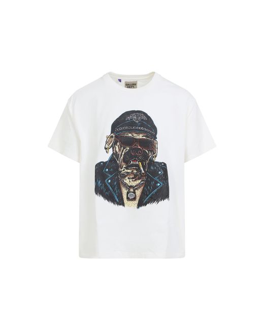 GALLERY DEPT. Blue Archival Cotton Oct Biker Dog T-Shirt