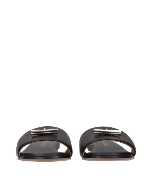 McQueen Black Alexander Mc Queen Arc Leather Sandals And Clogs