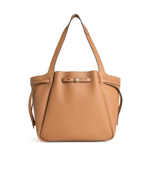 Tory Burch Natural 'Shopping Romy' 'Tiramisu' Beige Lear Tasche
