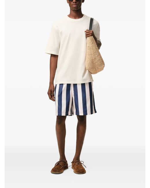 AMI Blue Long Stripes Swimsuit