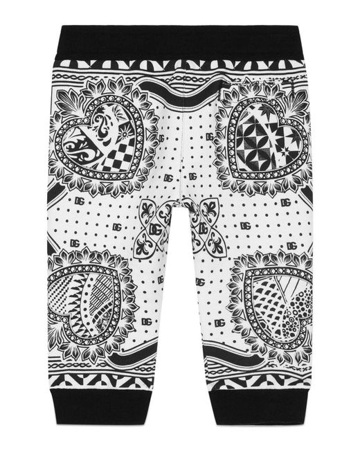 Dolce & Gabbana Black Bandana-Print Cotton Sweatpants