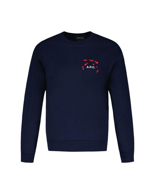Valentin Sweat Azul de algodón A.P.C. de color Blue