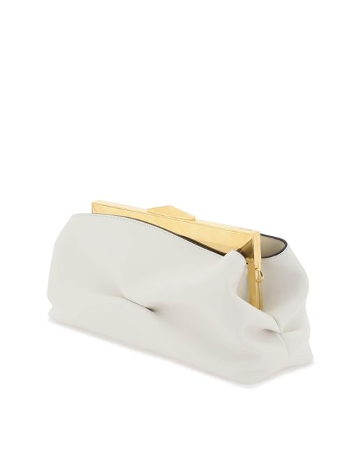 Embrayage de cadre en diamant en cuir Jimmy Choo en coloris White