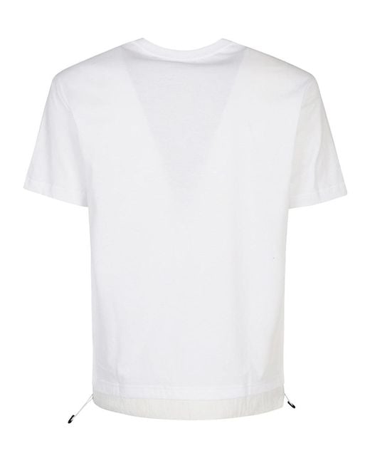 EA7 White Logo Cotton T Shirt for men