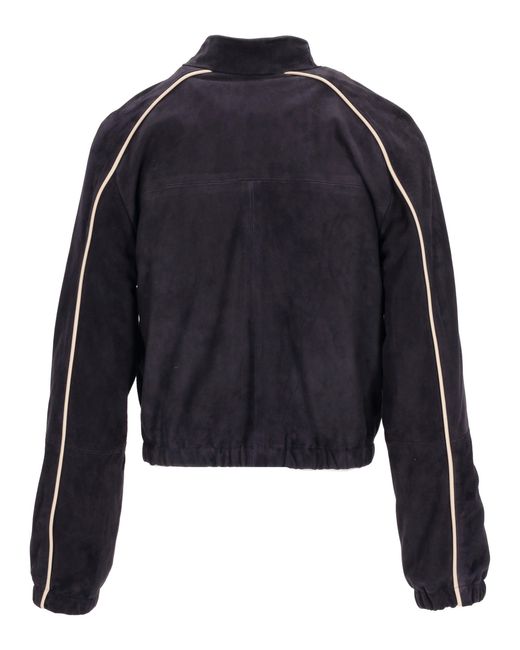 LA ROSE Blue Suede Bomber