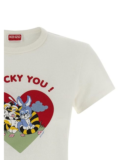 KENZO White Gots Cartoon Classic T-Shirt