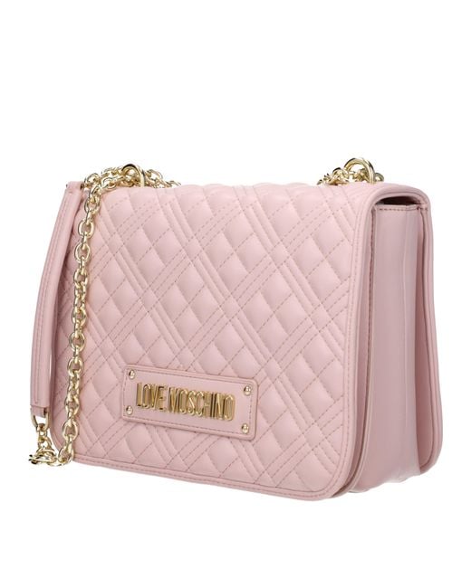 Love Moschino Pink Shoulder Bags Polyurethane