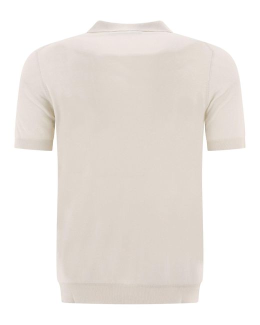 Tagliatore Tagliatorore Silk Polo Shirt in het White voor heren