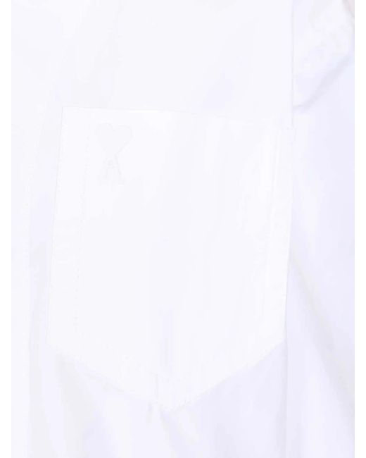AMI White Hemd Mit Brusttasche