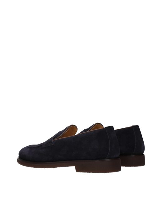 Brunello Cucinelli Blue Suede Loafers