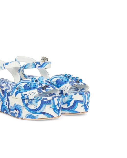 Dolce & Gabbana Wedge Sandals in het Blue