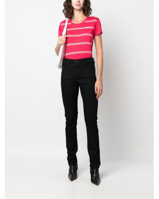 Emporio Armani Black Halbhohe Slim-Fit-Jeans