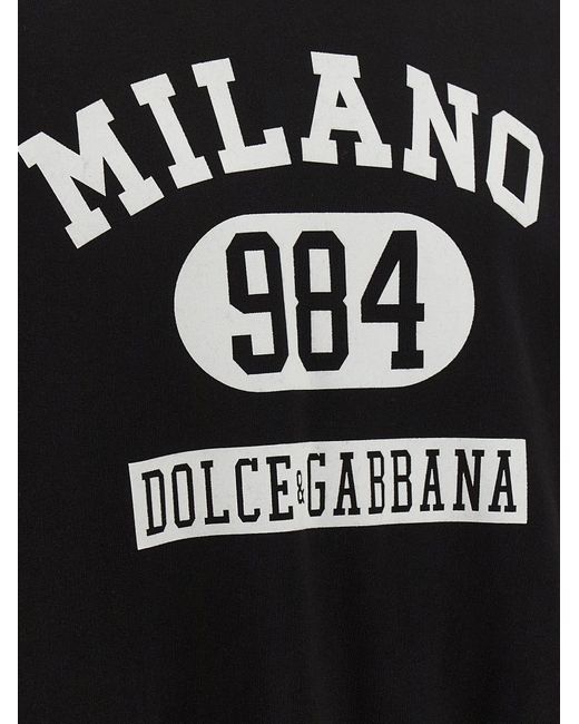 Dolce & Gabbana Flocked Print Hoodie in Black für Herren