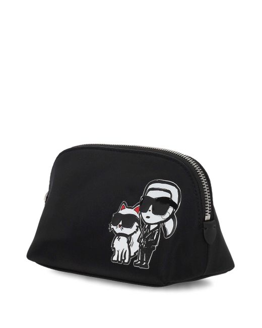 Karl Lagerfeld Black Nylon Pouch With Patch
