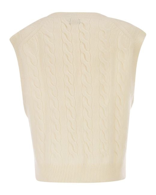 Polo Ralph Lauren Natural Wool And Cashmere Cable-Knit Vest