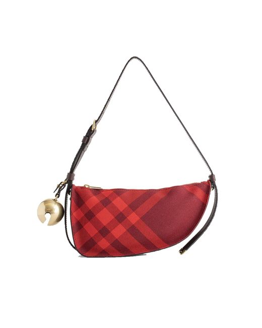 Check Mini Schield Bag Burberry de color Red