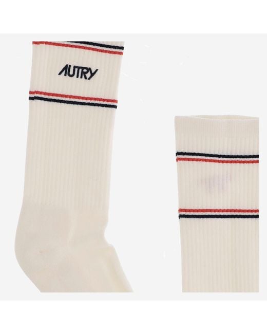 Autry X Maison Kitsuné Socken in White für Herren