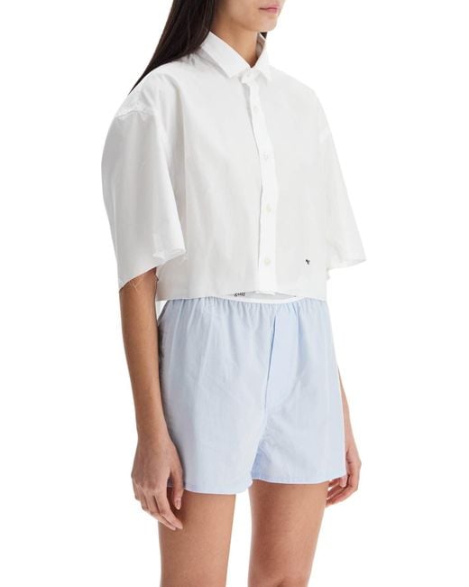 HOMME GIRLS White Oversized Cotton Shirt