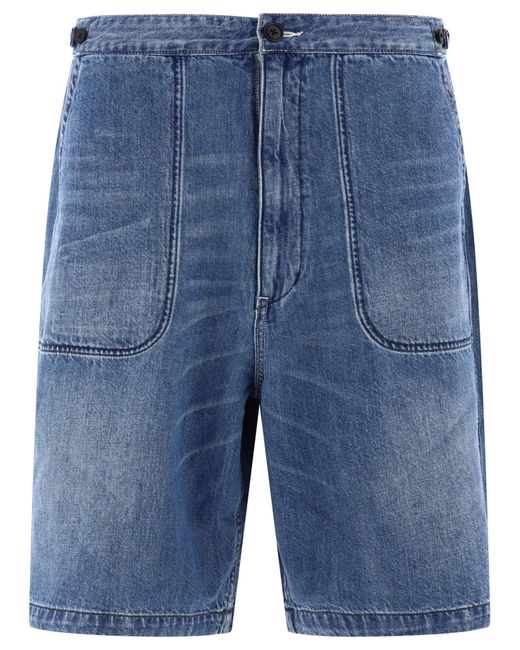 Nanamica Blue "Denim Work" Shorts for men