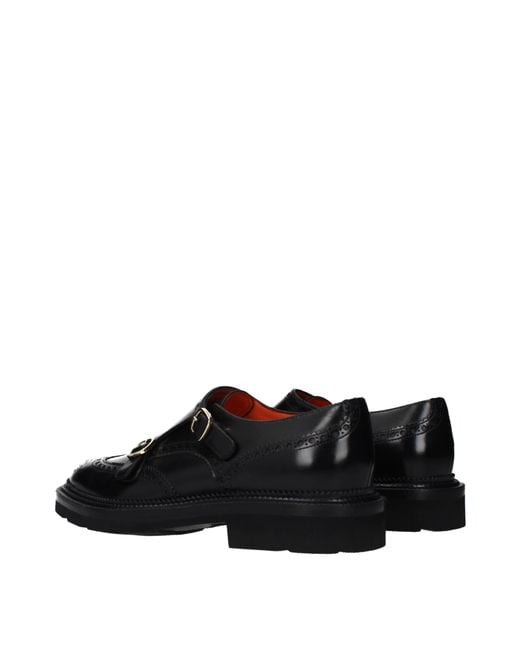 Santoni Black Leather Derby