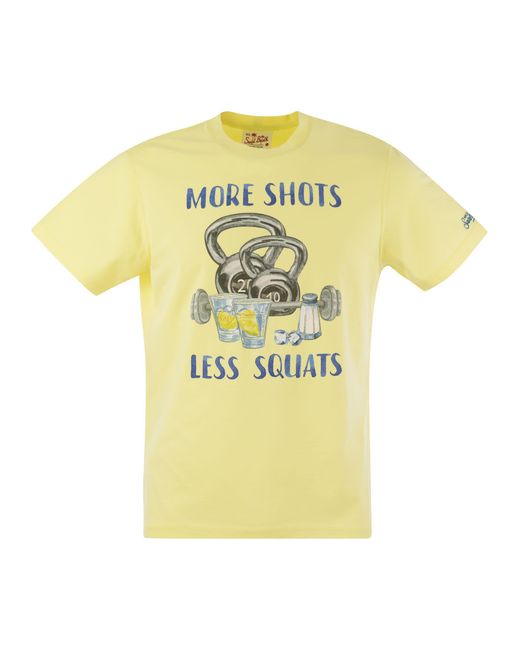 Mc2 Saint Barth Yellow T Shirt With Print On The Front
