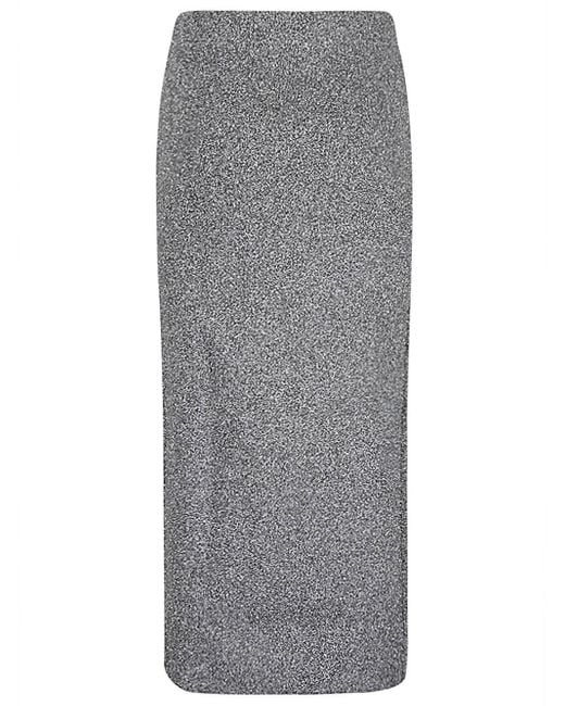 Circus Hotel Gray Viscose Midi Skirt