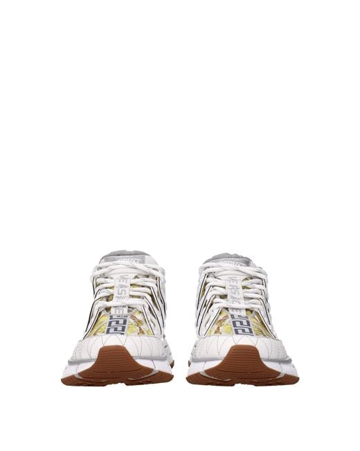 Versace White Canvas & Leather Sneaker