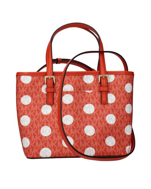 Michael Kors Red Pants And Pouches Fabric/Clay