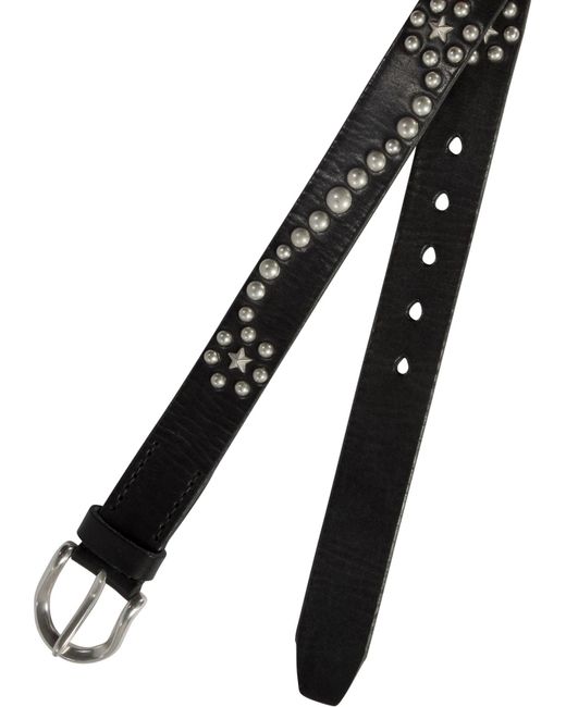 Our Legacy Studded Leather Star Fall Belt in Black for Men | Lyst