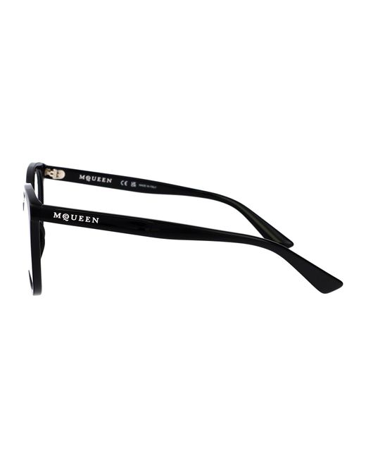 McQueen Black Transparent Recycled Acetate Glasses