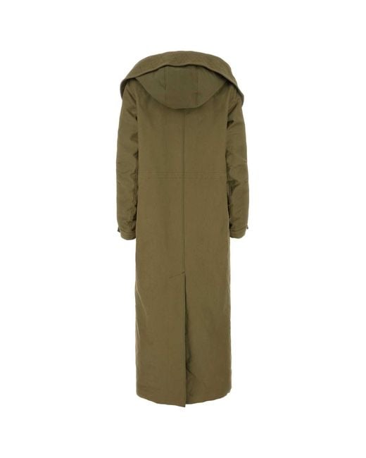 Prada Green Single-Breasted Long Coat