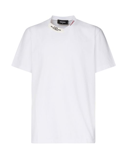 DSquared² Besticktes Logo T-Shirt in White für Herren